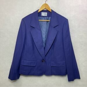 Pendleton Vintage Blazer Purple Wool Boxy Crop Single Button Jacket Fully Lined
